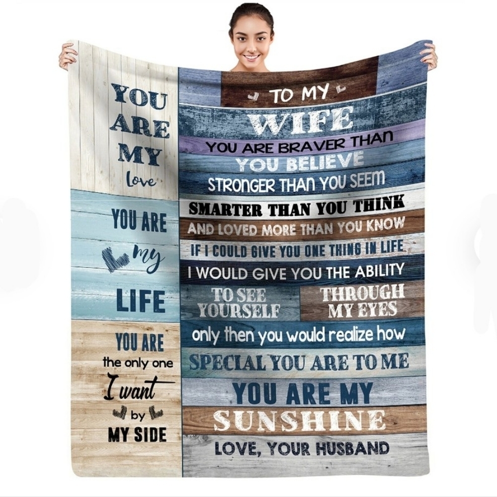 To My Wife From Your Husband Throw Blanket 50"/60"
